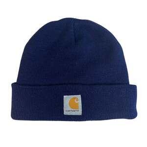 Carhartt Youth A18 Watch Cap Beanie Blue Cuffed Rib Knit Warm Winter One Size